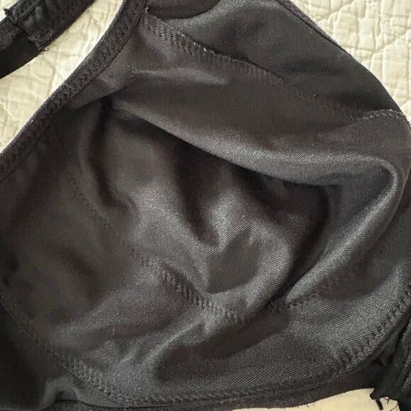 GLAMORISE Women's Sport Bra Black Sz 36G Athletic Running Jogging Activewear Y2K - Picture 4 of 8